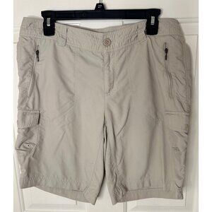 Columbia East Ridge Cargo Shorts Size 12 Beige Outdoor Hiking Lightweight Nylon
